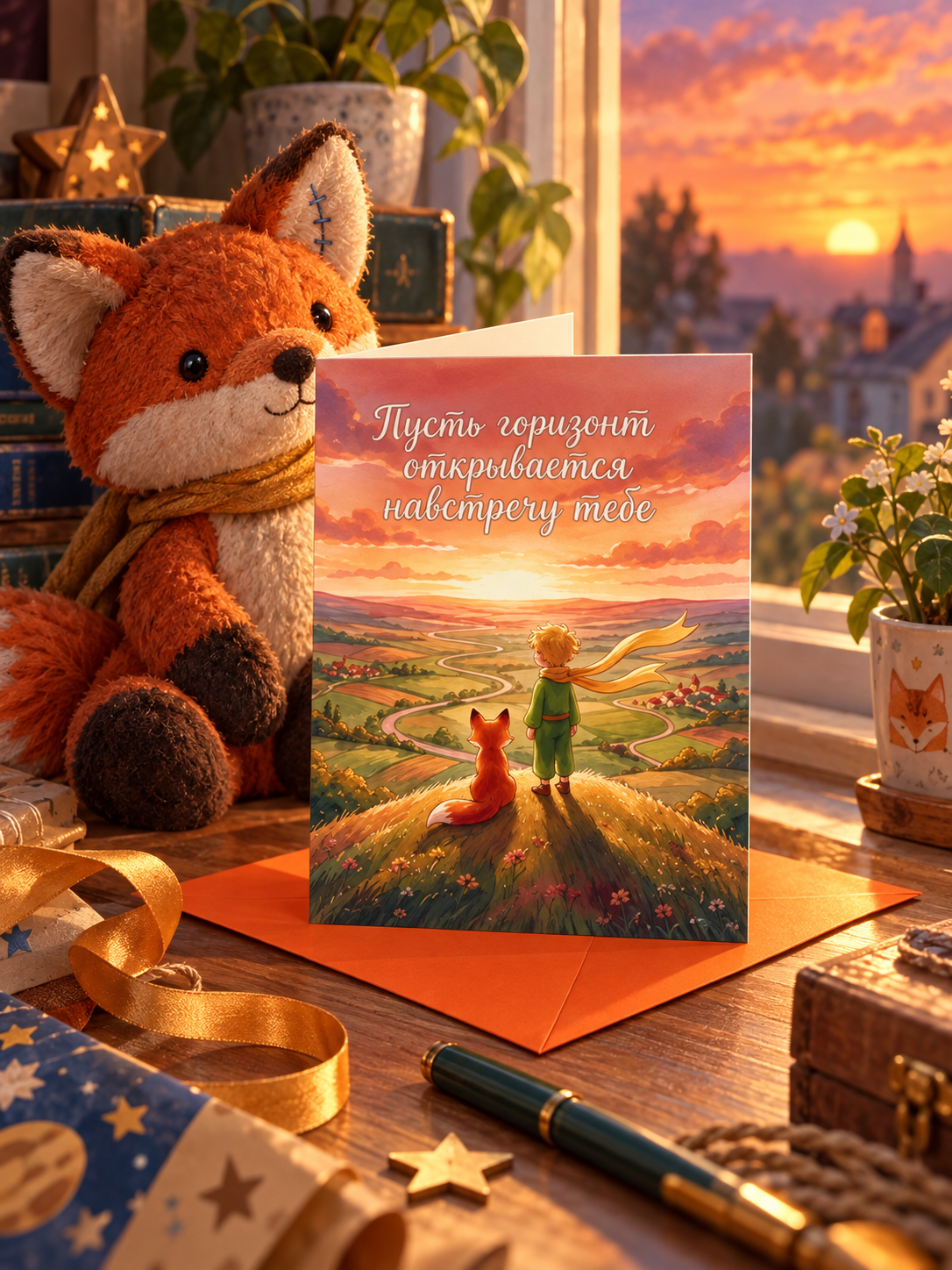 Мальчик и лис на холме