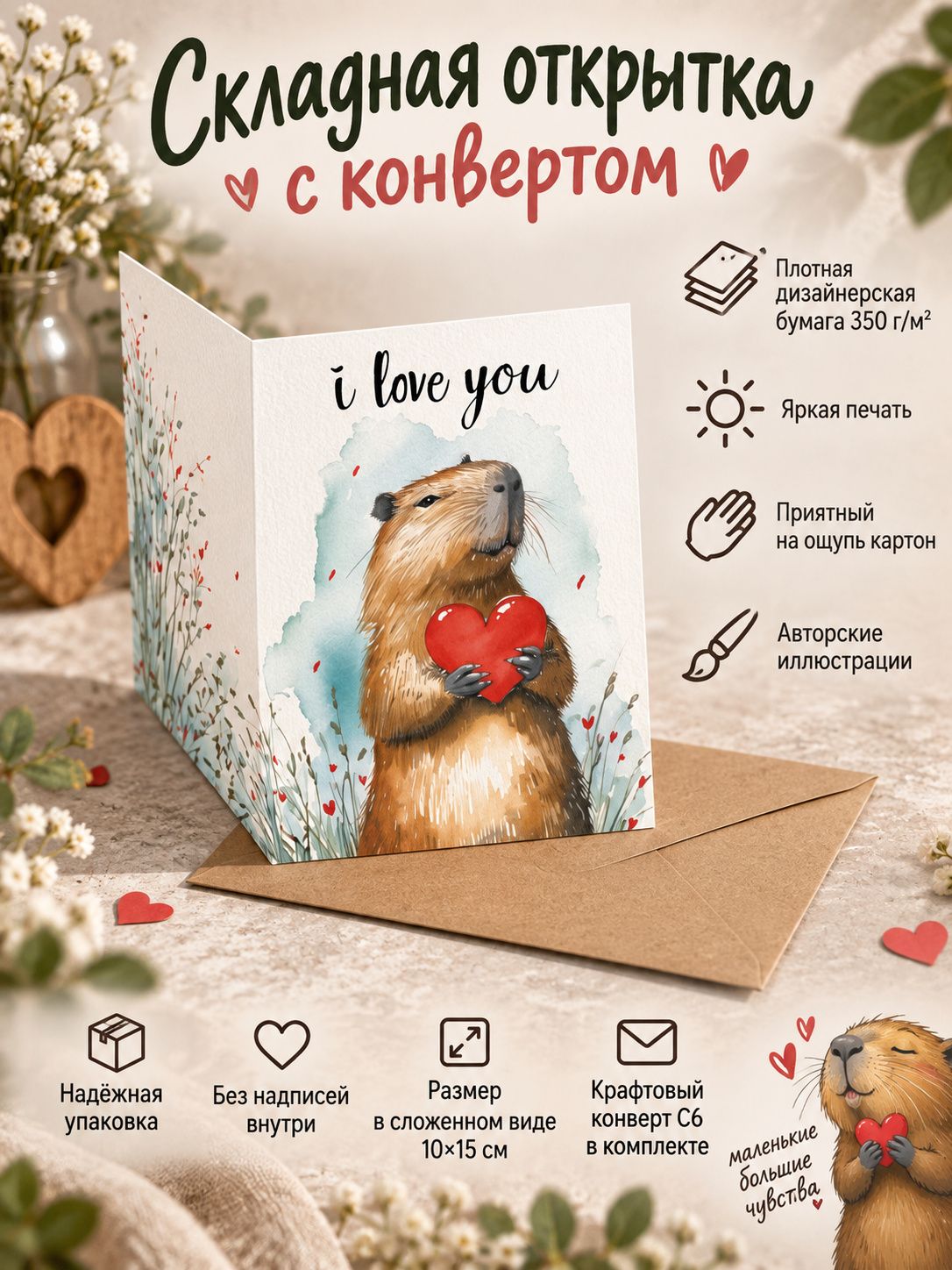 Капибара с сердцем