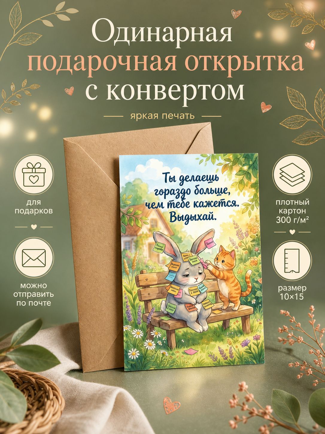Кот и заяц в саду