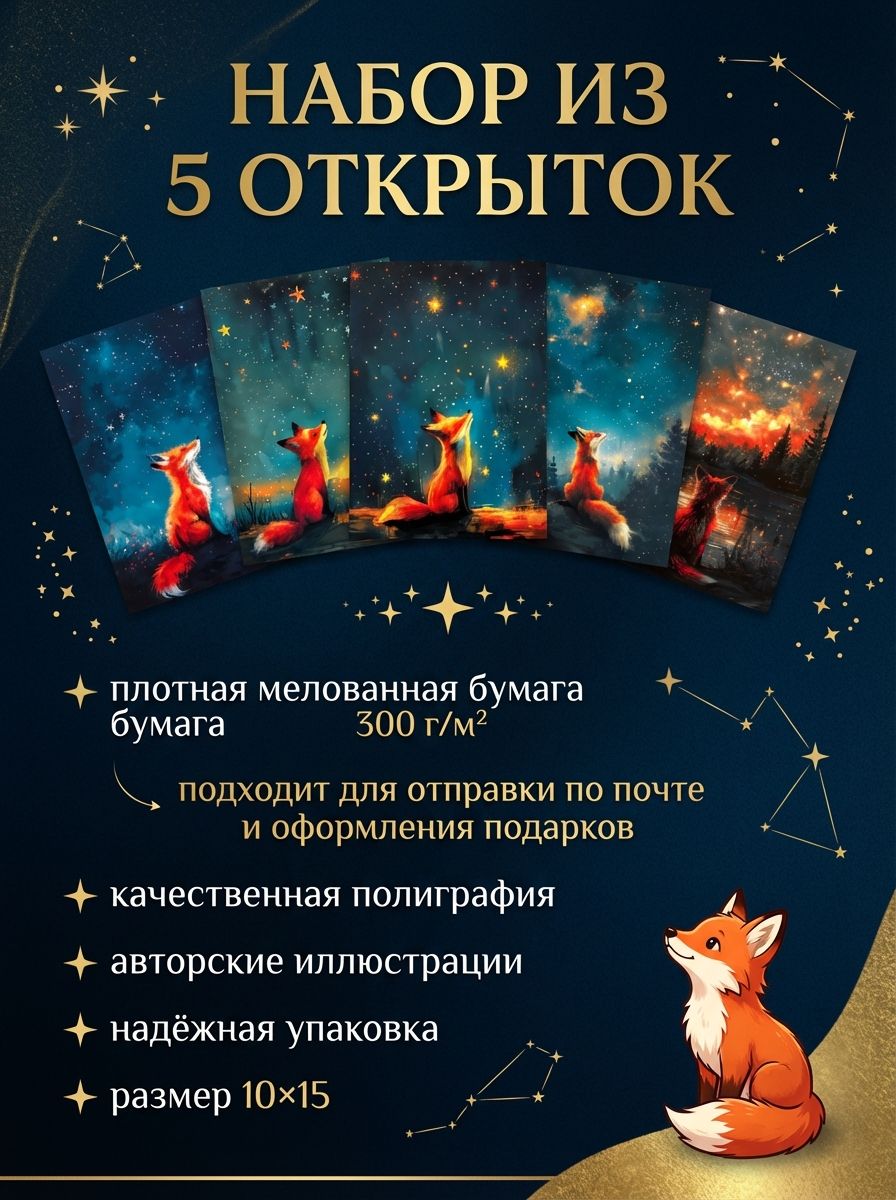 Лисы и звёздное небо