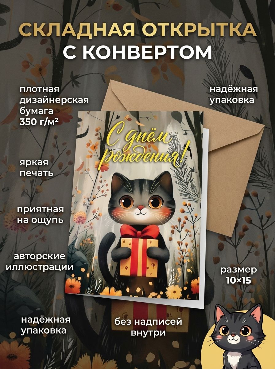 Котик с подарком