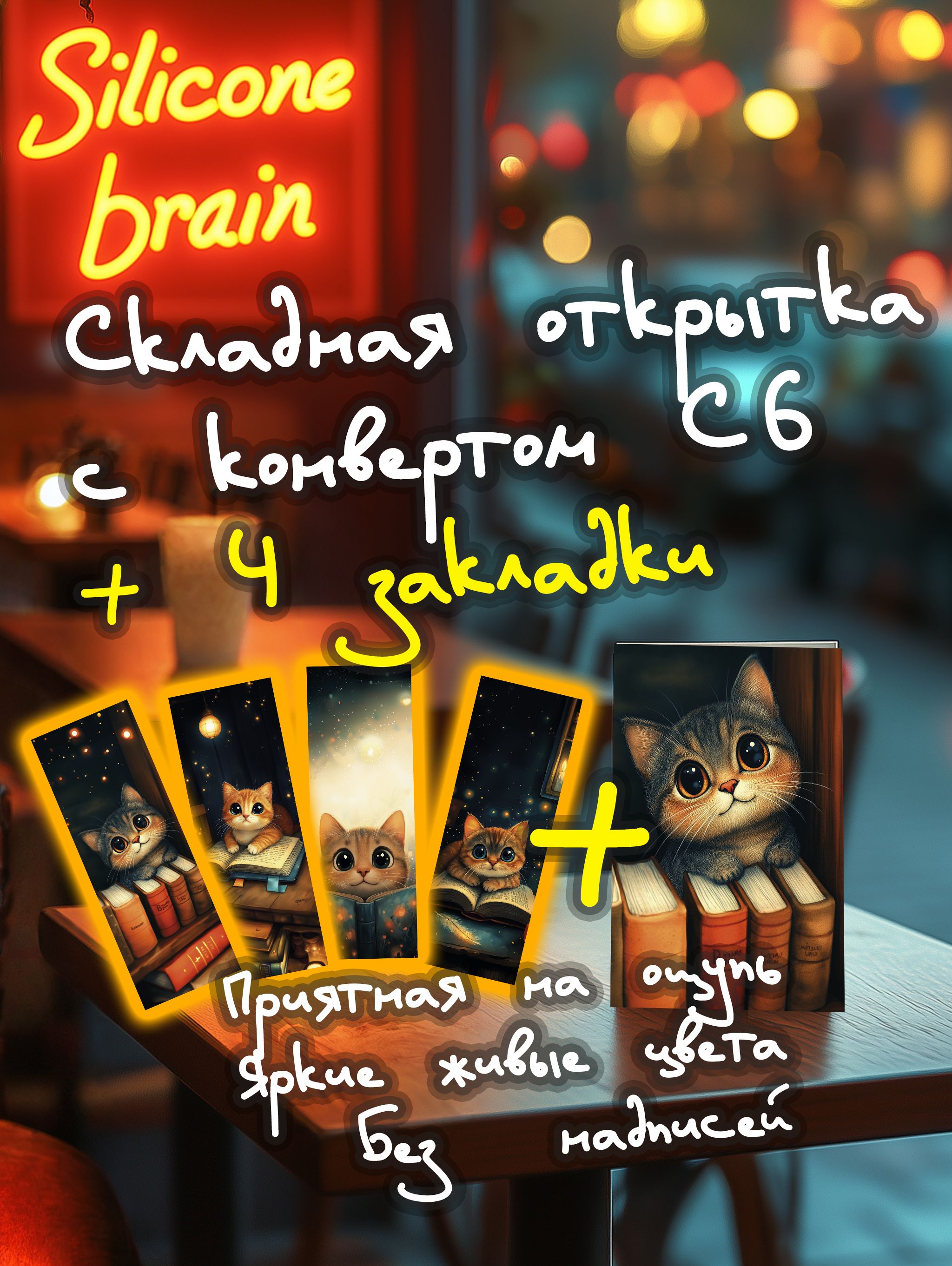 Котик с книгами