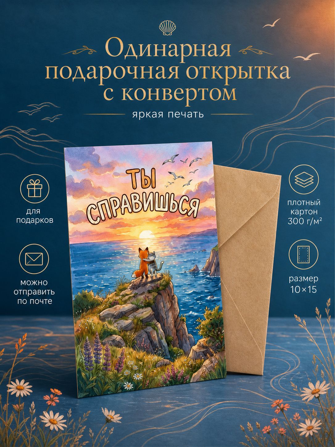 Лиса и кот на утёсе