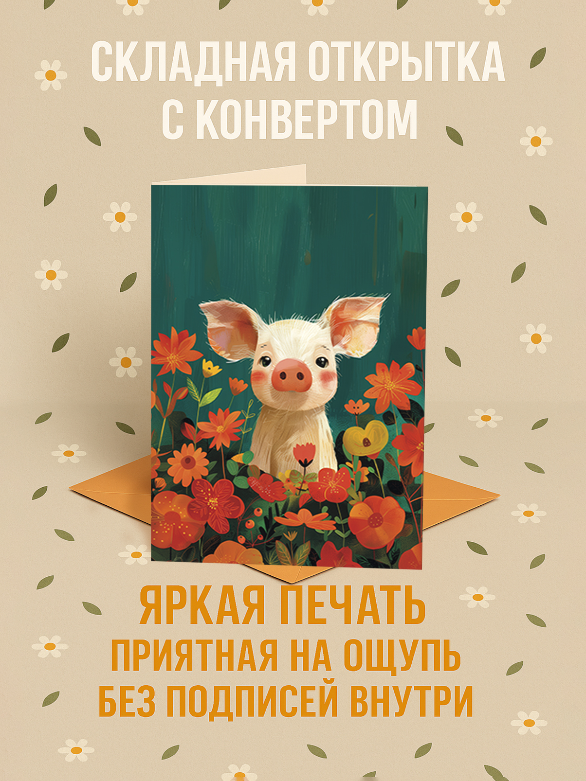 Поросёнок в цветах