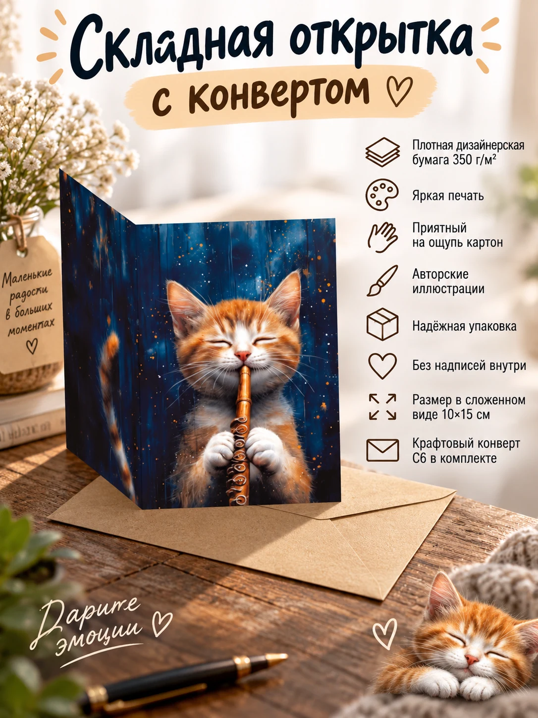 Котик с флейтой