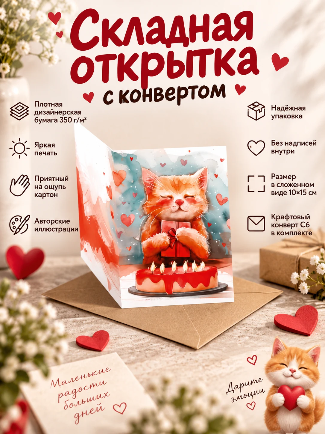 Кот с подарком