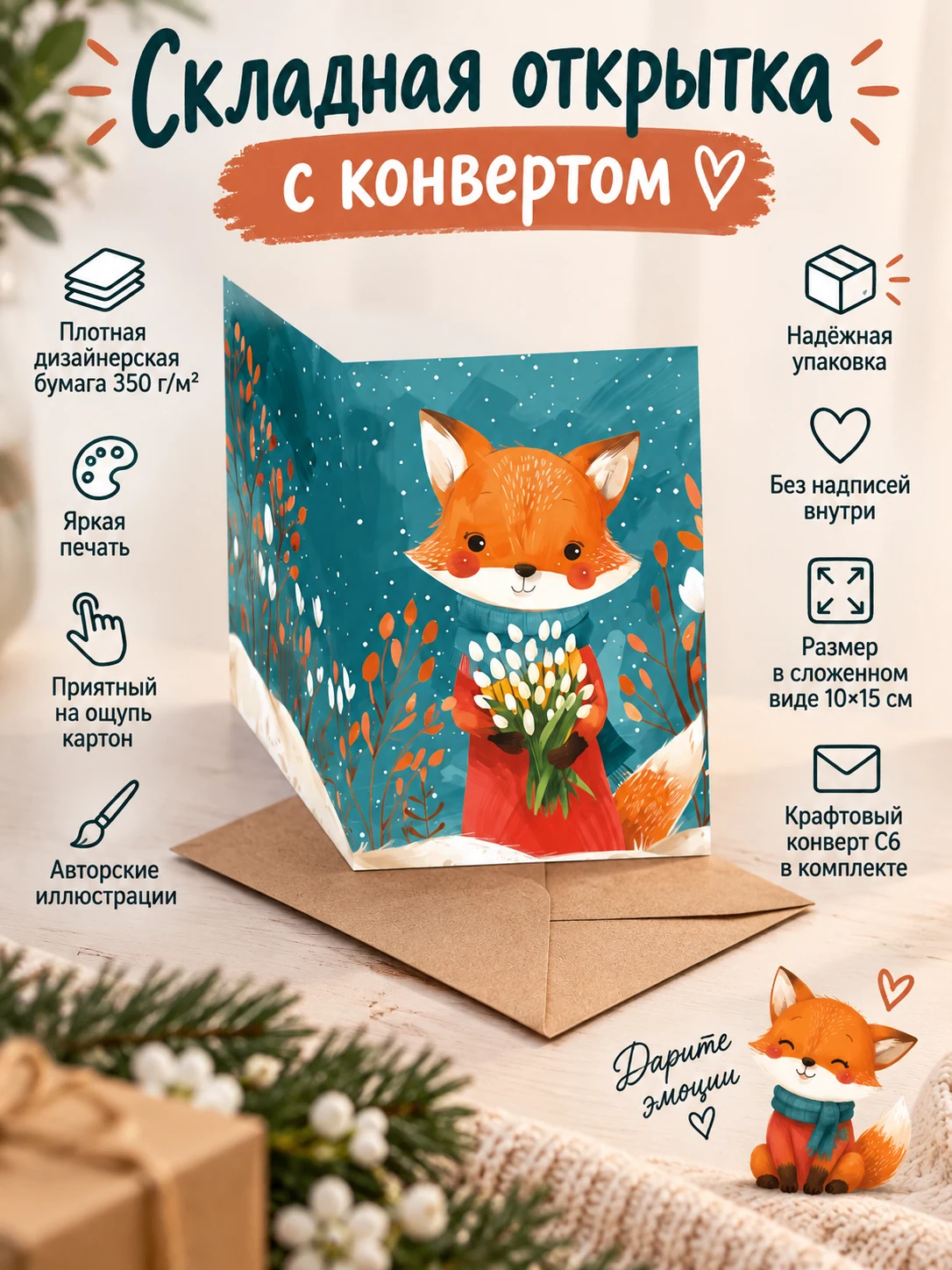Лиса с подснежниками