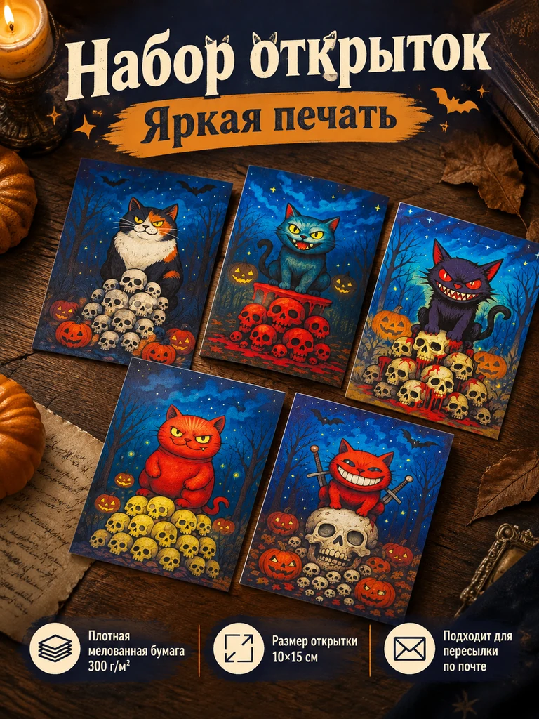 Хэллоуинские котики-инферняшки