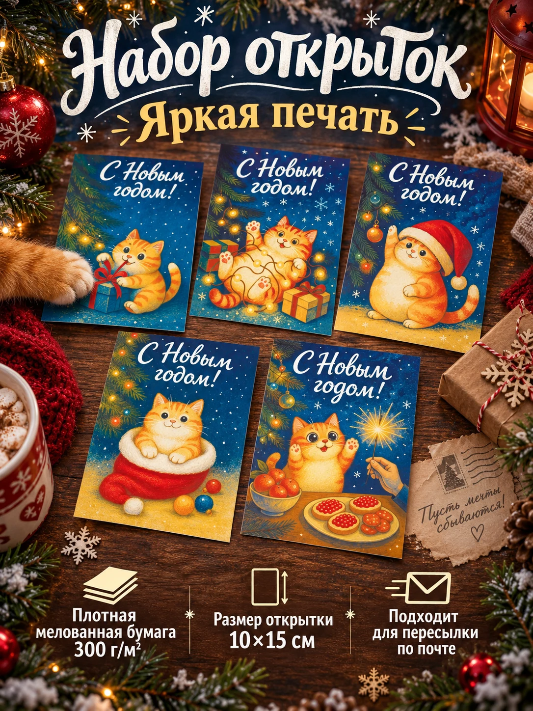 Толстые новогодние котики 2026
