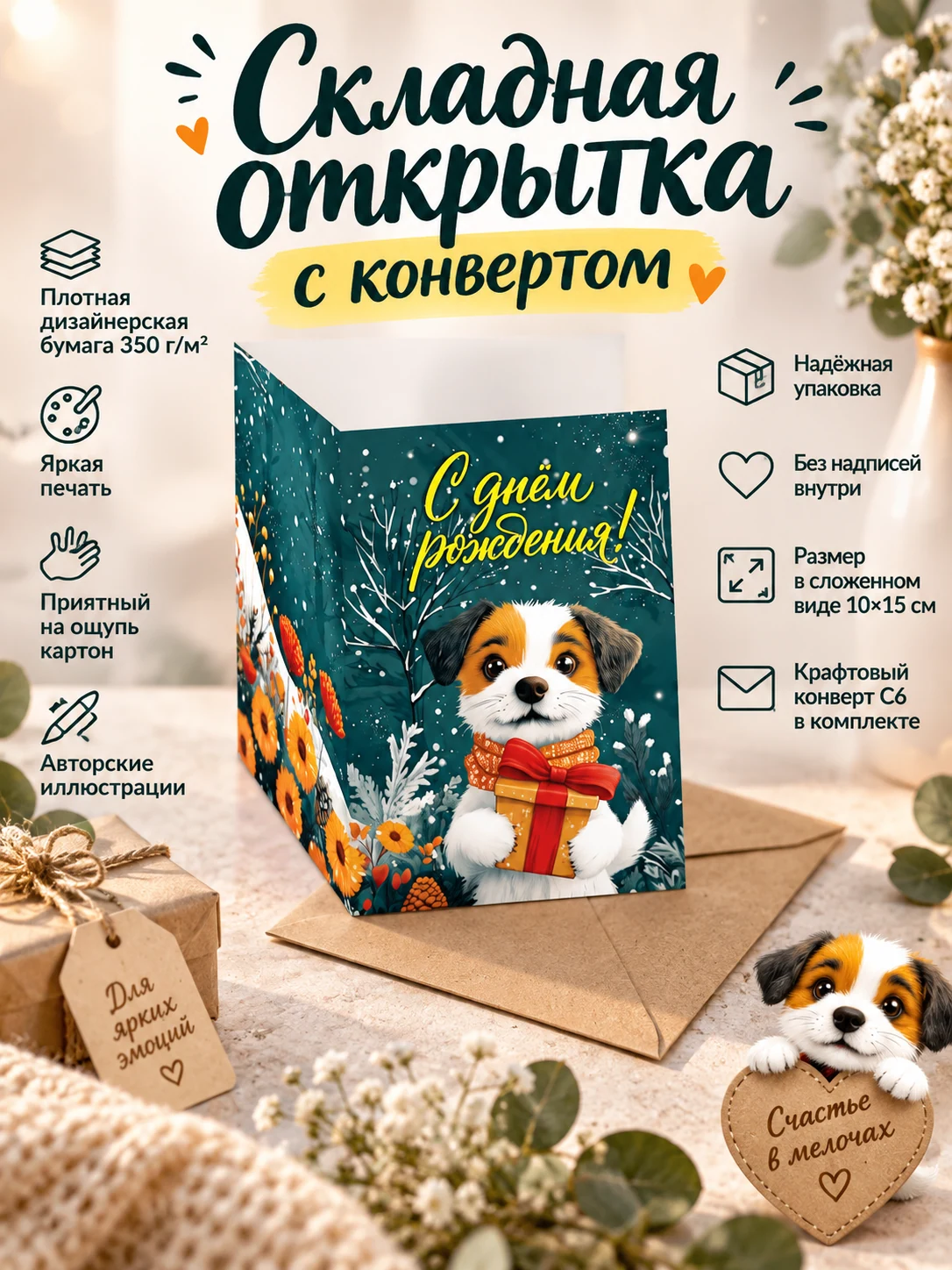 Щенок с подарком