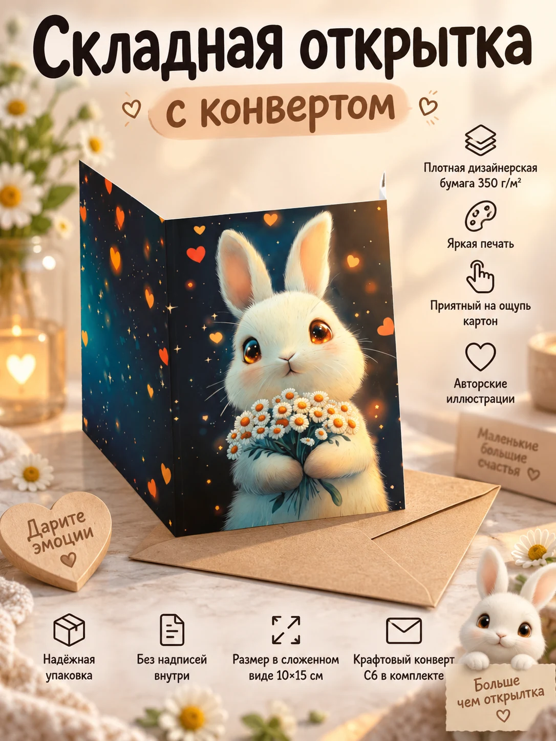Зайчик с ромашками